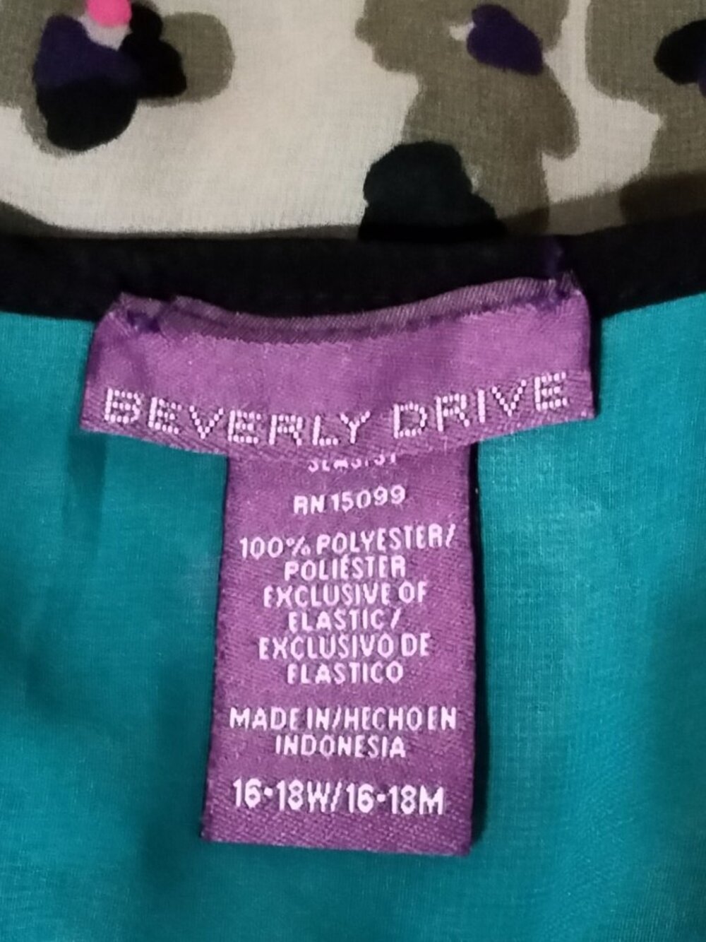 Beverly Drive Plus Size 16-18W Tank Top Sleeveless Multicolor Leopard Print - Picture 6 of 7